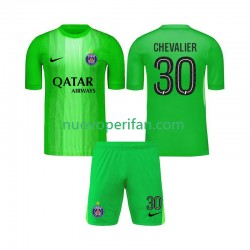 Maglie da Calcio Paris Saint-Germain Lucas Chevalier 30 Portiere Bambino Trasferta Tenuta 2025-2026 Maniche Corte