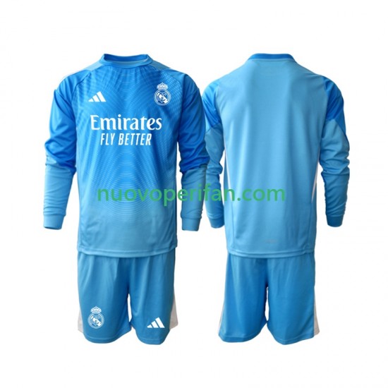 Maglie da Calcio Real Madrid Portiere Bambino Prima Tenuta 2025-2026 Maniche Lunghe