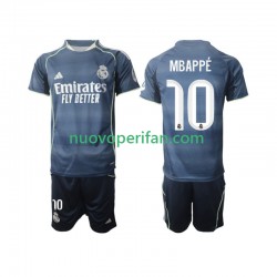 Maglie da Calcio Real Madrid Mbappé Kylian 10 Bambino Trasferta Tenuta 2025-2026 Maniche Corte