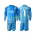 Maglie da Calcio Real Madrid Thibaut Courtois 1 Bambino Prima Tenuta 2025-2026 Maniche Lunghe