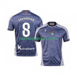 Maglie da Calcio Real Sociedad Arsen Zakharyan 8 Uomo Trasferta Tenuta 2025-2026 Maniche Corte