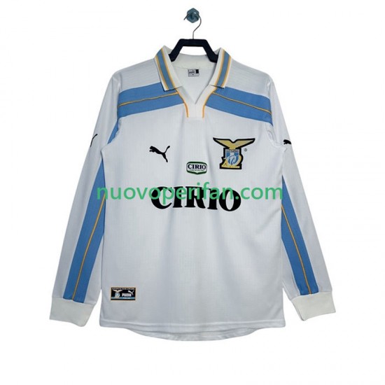 Maglie da Calcio SS Lazio 2000 Retro Uomo Trasferta Tenuta 1999 Maniche Lunghe