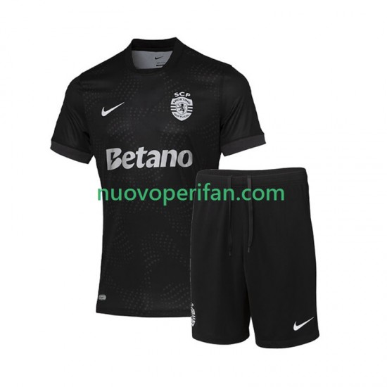 Maglie da Calcio Sporting CP Bambino Trasferta Tenuta 2025-2026 Maniche Corte