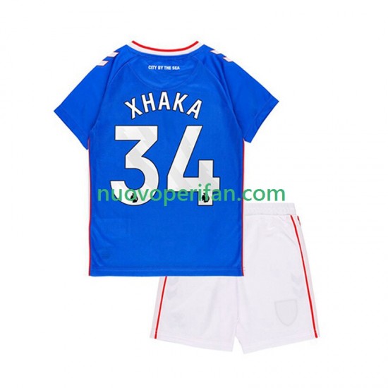 Maglie da Calcio Sunderland Granit Xhaka 34 Bambino Trasferta Tenuta 2025-2026 Maniche Corte