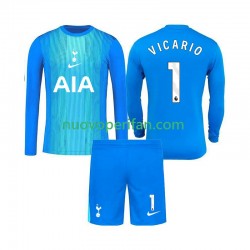 Maglie da Calcio Tottenham Hotspur Guglielmo Vicario 1 Portiere Bambino Trasferta Tenuta 2025-2026 Maniche Lunghe