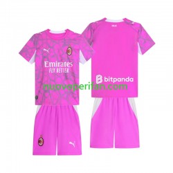 Maglie da Calcio AC Milan Portiere Bambino Trasferta Tenuta 2026-2027 Maniche Corte