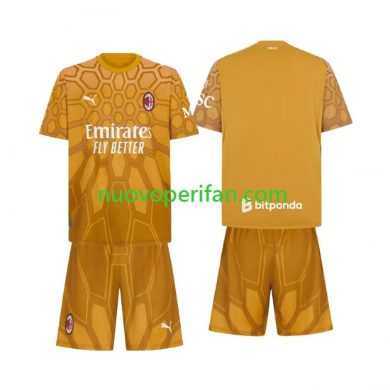 Maglie da Calcio AC Milan Portiere Bambino Prima Tenuta 2026-2027 Maniche Corte
