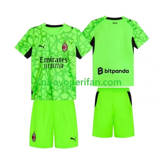 Maglie da Calcio AC Milan Portiere Bambino Alternativa Tenuta 2026-2027 Maniche Corte