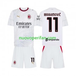 Maglie da Calcio AC Milan Ibrahimović 11 Bambino Trasferta Tenuta 2026-2027 Maniche Corte