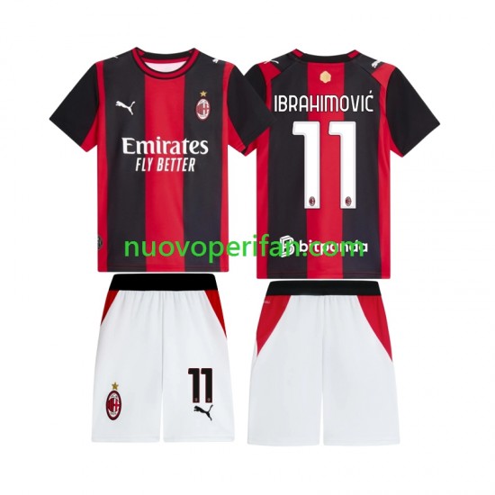 Maglie da Calcio AC Milan Ibrahimović 11 Bambino Prima Tenuta 2026-2027 Maniche Corte