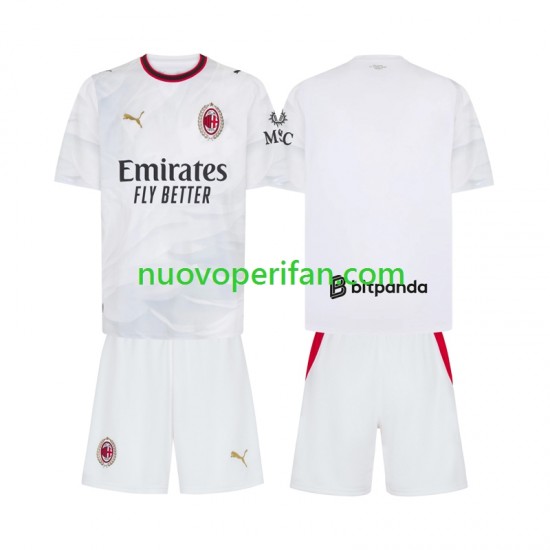 Maglie da Calcio AC Milan Bambino Trasferta Tenuta 2026-2027 Maniche Corte