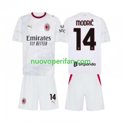 Maglie da Calcio AC Milan Modrić Luka 14 Bambino Trasferta Tenuta 2026-2027 Maniche Corte