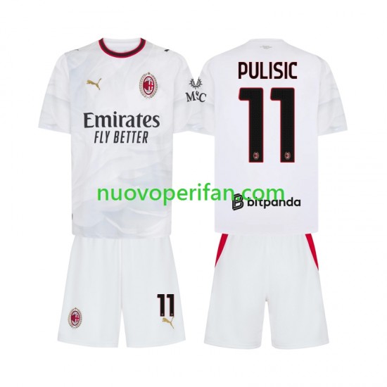 Maglie da Calcio AC Milan Pulisic 11 Bambino Trasferta Tenuta 2026-2027 Maniche Corte