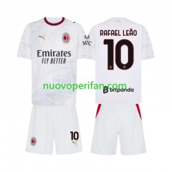 Maglie da Calcio AC Milan Rafael Leao 10 Bambino Trasferta Tenuta 2026-2027 Maniche Corte