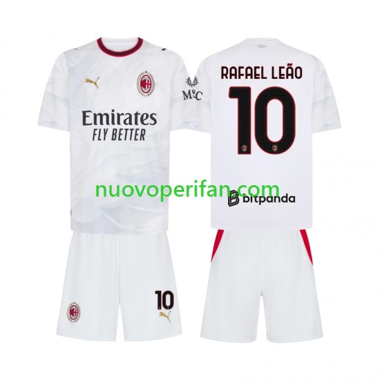 Maglie da Calcio AC Milan Rafael Leao 10 Bambino Trasferta Tenuta 2026-2027 Maniche Corte