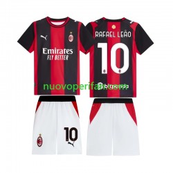 Maglie da Calcio AC Milan Rafael Leao 10 Bambino Prima Tenuta 2026-2027 Maniche Corte