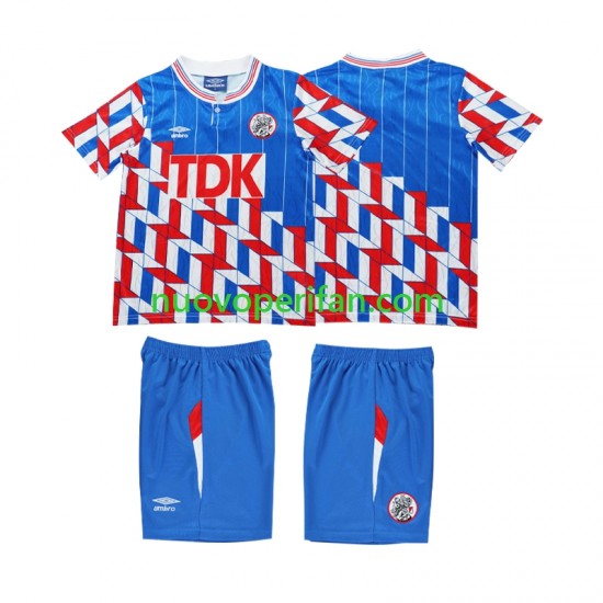 Maglie da Calcio AFC Ajax 1989 1990 Retro Bambino Trasferta Tenuta Maniche Lunghe