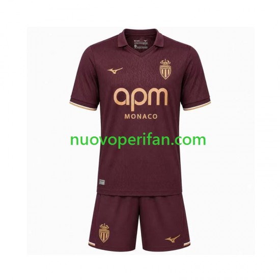 Maglie da Calcio AS Monaco Bambino Trasferta Tenuta 2026-2027 Maniche Corte