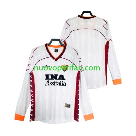 Maglie da Calcio AS Roma 2000 Retro Uomo Trasferta Tenuta 1999 Maniche Lunghe