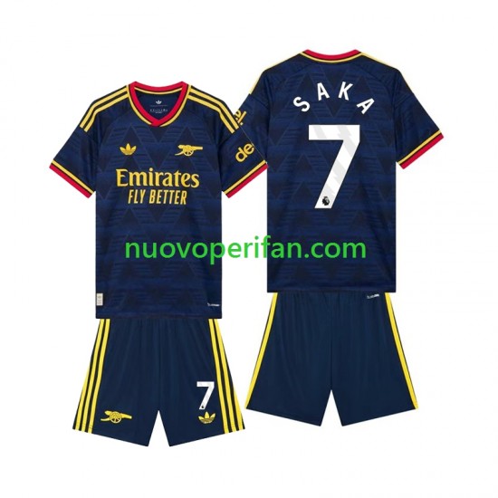 Maglie da Calcio Arsenal Bukayo Saka 7 Bambino Trasferta Tenuta 2026-2027 Maniche Corte