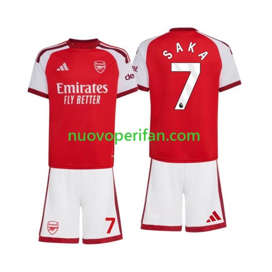 Maglie da Calcio Arsenal Bukayo Saka 7 Bambino Prima Tenuta 2026-2027 Maniche Corte