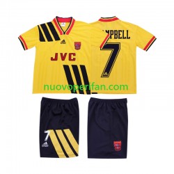 Maglie da Calcio Arsenal CAMPBELL 7 1993 Retro Bambino Trasferta Tenuta 1994 Maniche Corte