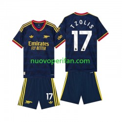 Maglie da Calcio Arsenal Christos Tzolis 17 Bambino Trasferta Tenuta 2026-2027 Maniche Corte