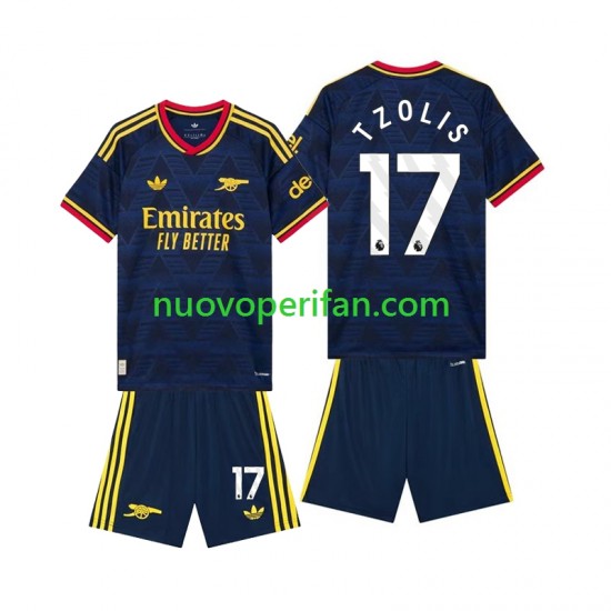 Maglie da Calcio Arsenal Christos Tzolis 17 Bambino Trasferta Tenuta 2026-2027 Maniche Corte