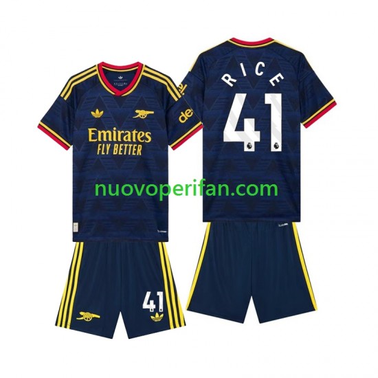 Maglie da Calcio Arsenal Declan Rice 41 Bambino Trasferta Tenuta 2026-2027 Maniche Corte