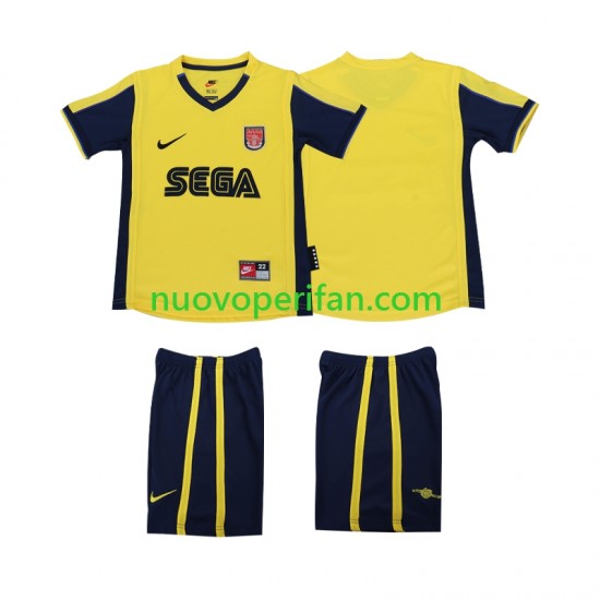 Maglie da Calcio Arsenal 2000 2001 Retro Bambino Trasferta Tenuta Maniche Corte