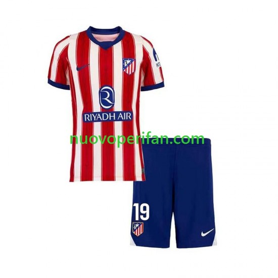 Maglie da Calcio Atlético Madrid Julian Alvarez 19 Bambino Prima Tenuta 2026-2027 Maniche Corte