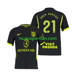Maglie da Calcio Atlético Madrid Obed Vargas 21 Uomo Trasferta Tenuta 2026-2027 Maniche Corte