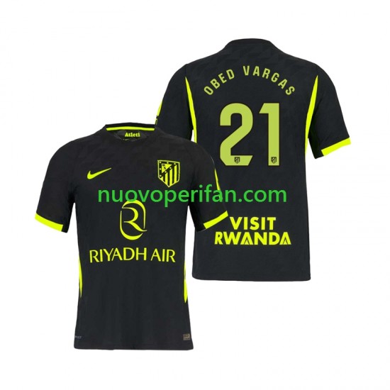 Maglie da Calcio Atlético Madrid Obed Vargas 21 Uomo Trasferta Tenuta 2026-2027 Maniche Corte