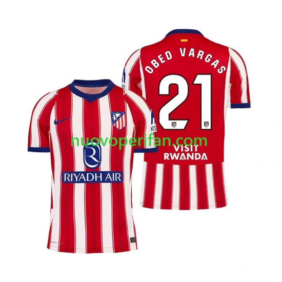 Maglie da Calcio Atlético Madrid Obed Vargas 21 Uomo Prima Tenuta 2026-2027 Maniche Corte