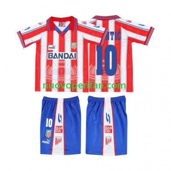 Maglie da Calcio Atlético Madrid PANTIC 10 1996 1997 Retro Bambino Prima Tenuta Maniche Corte