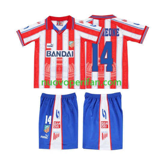 Maglie da Calcio Atlético Madrid SIMEONE 14 1996 1997 Retro Bambino Prima Tenuta Maniche Corte