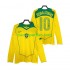 Maglie da Calcio Brasile RONALDINHO 10 Retro Uomo Prima Tenuta 2004 Maniche Lunghe