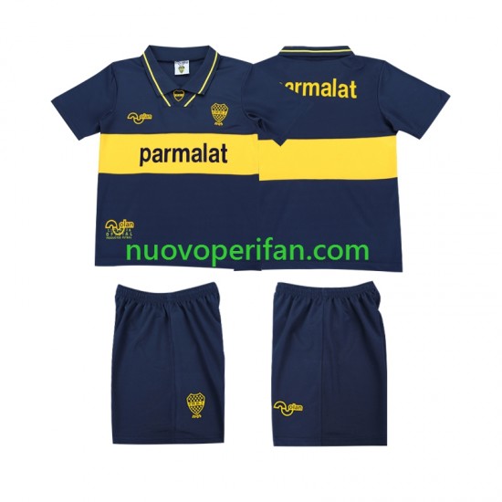 Maglie da Calcio CA Boca Juniors 1993 1995 Retro Bambino Prima Tenuta Maniche Corte
