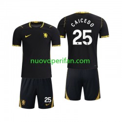 Maglie da Calcio Chelsea Moises Caicedo 25 Bambino Trasferta Tenuta 2026-2027 Maniche Corte