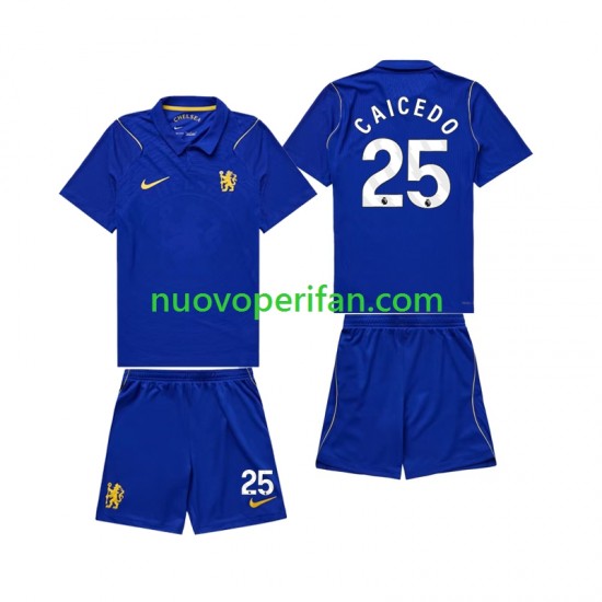 Maglie da Calcio Chelsea Moises Caicedo 25 Bambino Prima Tenuta 2026-2027 Maniche Corte