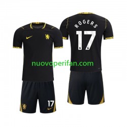 Maglie da Calcio Chlesea Morgan Rogers 17 Bambino Trasferta Tenuta 2026-2027 Maniche Corte