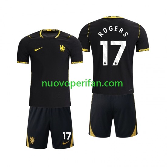 Maglie da Calcio Chlesea Morgan Rogers 17 Bambino Trasferta Tenuta 2026-2027 Maniche Corte