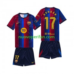 Maglie da Calcio FC Barcelona Anthony Gordon 17 Bambino Prima Tenuta 2026-2027 Maniche Corte