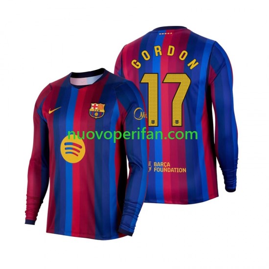 Maglie da Calcio FC Barcelona Anthony Gordon 17 Uomo Prima Tenuta 2026-2027 Maniche Lunghe