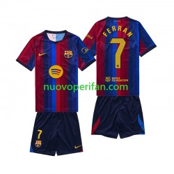 Maglie da Calcio FC Barcelona Ferran Torres 7 Bambino Prima Tenuta 2026-2027 Maniche Corte