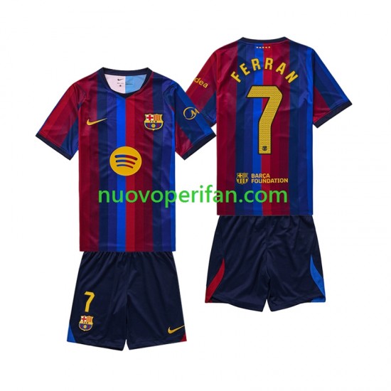 Maglie da Calcio FC Barcelona Ferran Torres 7 Bambino Prima Tenuta 2026-2027 Maniche Corte