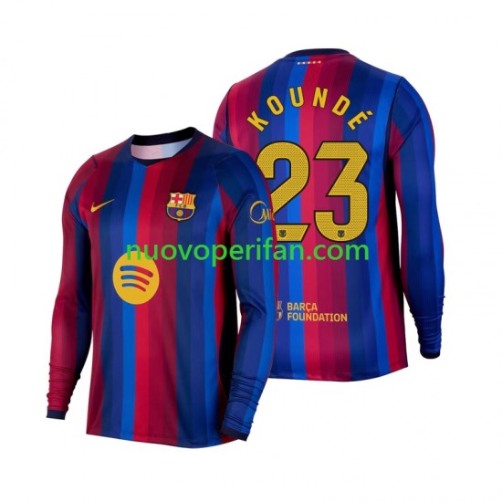 Maglie da Calcio FC Barcelona Jules Kounde 23 Uomo Prima Tenuta 2026-2027 Maniche Lunghe