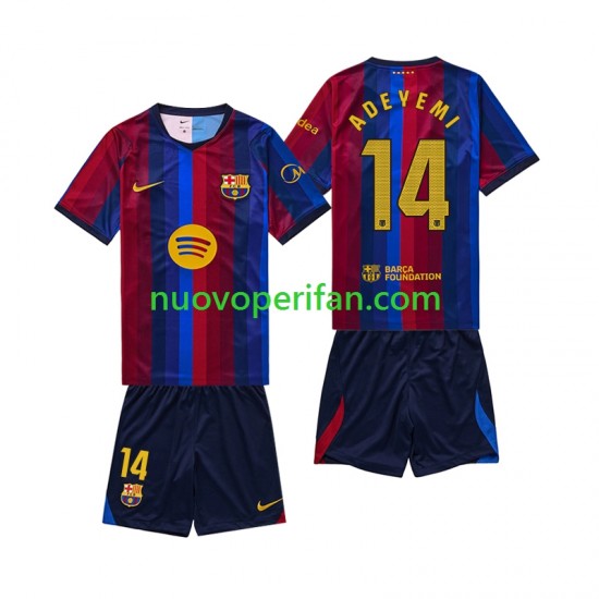 Maglie da Calcio FC Barcelona Karim Adeyemi 14 Bambino Prima Tenuta 2026-2027 Maniche Corte