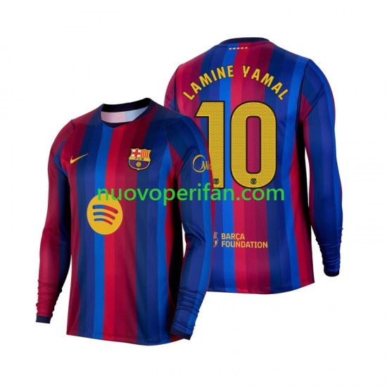 Maglie da Calcio FC Barcelona Lamine Yamal 10 Uomo Prima Tenuta 2026-2027 Maniche Lunghe