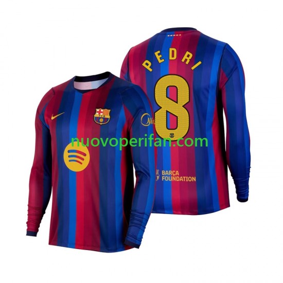 Maglie da Calcio FC Barcelona Pedri 8 Uomo Prima Tenuta 2026-2027 Maniche Lunghe